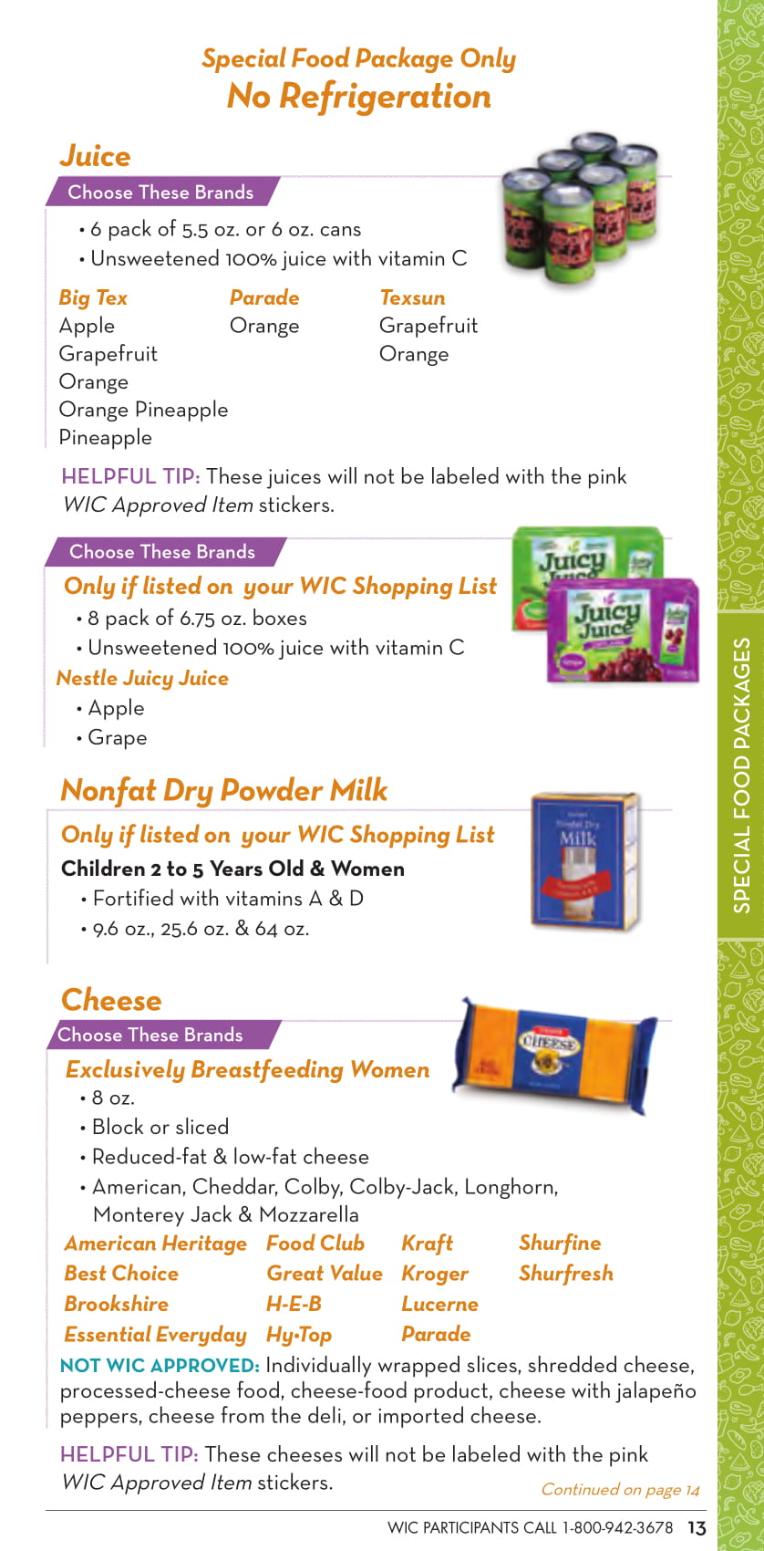 Wic Baby Food Chart